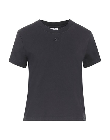 COURRÈGES Basic T-Shirt Charcoal 100% Cotton