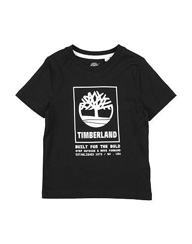 TIMBERLAND 티셔츠 블랙 100% 코튼, 엘라스테인