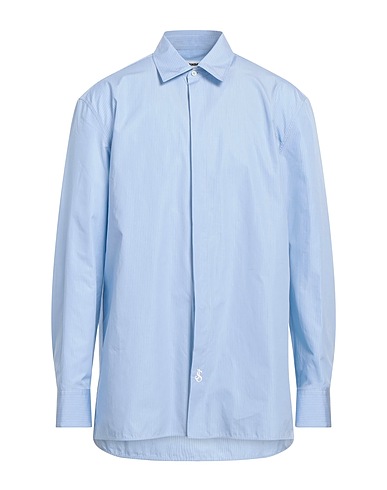 JIL SANDER Striped shirt Light blue 100% Cotton