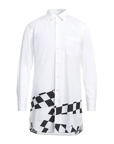 COMME des GARÇONS Checked shirt White 100% Cotton, Polyester