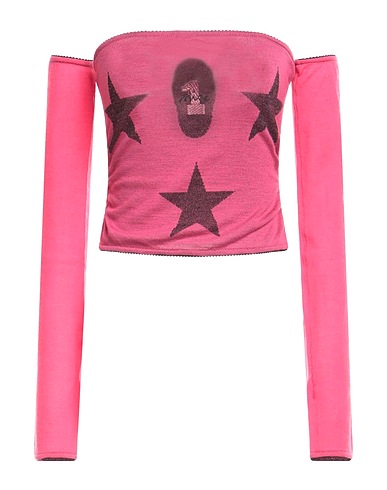 ALBERTA FERRETTI Top Pink 50% Wool, 35% Viscose, 8% Metallic fiber, 7% Polyamide