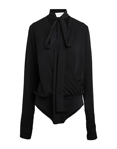 SPORTMAX TOPWEAR Black 93% Silk, 7% Elastane