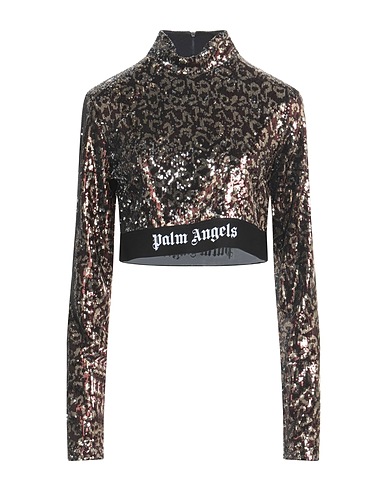 PALM ANGELS Топ без рукавов Чёрный 100% Полиэстер, Полиамид, Эластан