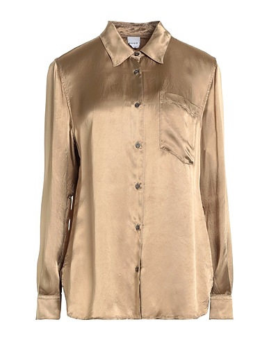 ASPESI Solid color shirts & blouses Camel 100% Viscose