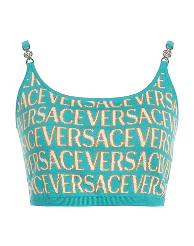 VERSACE Top Turquoise 59% Cotton, 41% Viscose