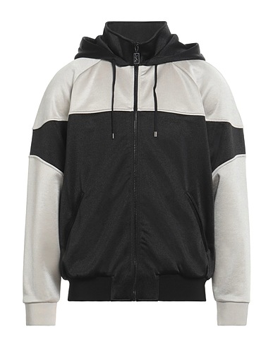 SAINT LAURENT Hooded track jacket  Black 55% Polyester, 45% Cotton, Viscose