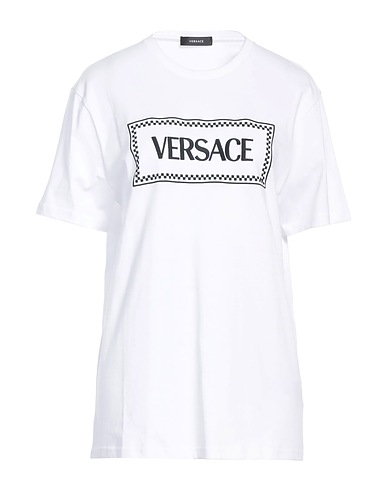 VERSACE T-shirt White 100% Cotton, Elastane