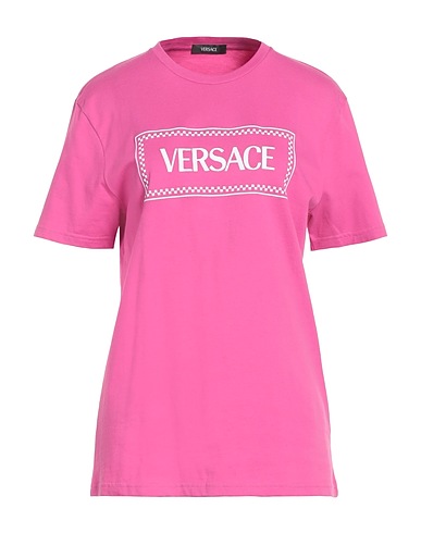 VERSACE T-shirt Fuchsia 100% Cotton, Elastane