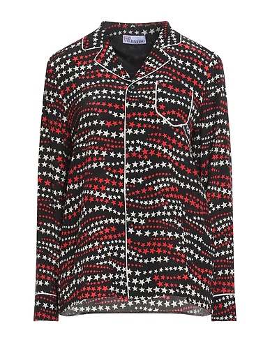 REDValentino Patterned shirts & blouses Black 100% Silk, Polyester