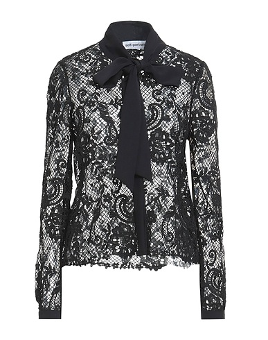SELF-PORTRAIT Lace shirts & blouses Black 100% Polyester