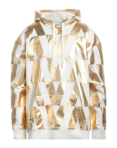 VALENTINO GARAVANI Hooded sweatshirt Gold 100% Cotton, Elastane