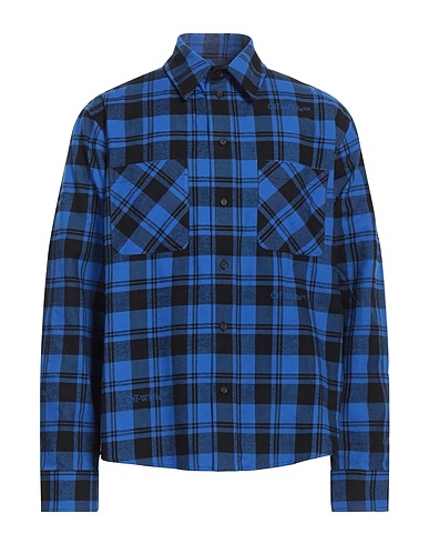 OFF-WHITE™ Checked shirt Blue 100% Cotton