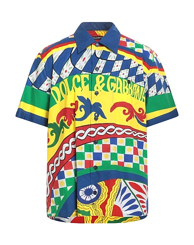 DOLCE&GABBANA Patterned shirt Blue 100% Cotton