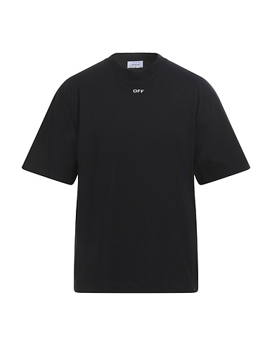 OFF-WHITE™ Camiseta básica Negro 100% Algodón, Elastán