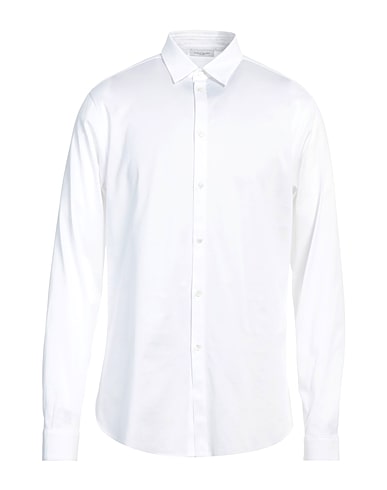 PAOLO PECORA Solid colour shirt White 100% Cotton