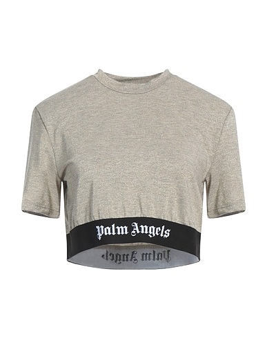 PALM ANGELS Crop top Grey 66% Modal, 15% Polyester, 15% Polyamide, 4% Elastane
