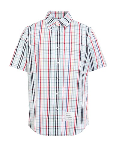 THOM BROWNE Checked shirt Light green 100% Cotton