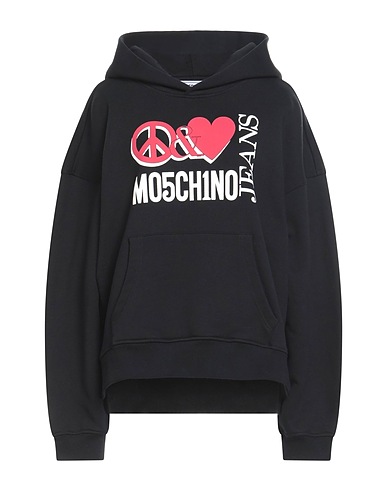 MOSCHINO JEANS Hooded track jacket  Black 100% Cotton