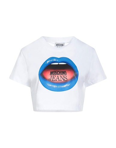 MOSCHINO JEANS Crop top White 100% Cotton