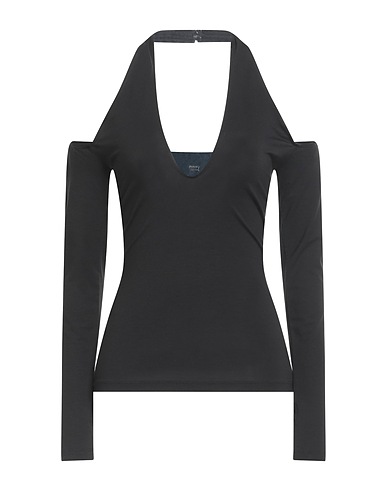 PINKO Off-the-shoulder top Black 95% Viscose, 5% Elastane
