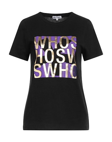 WHO*S WHO T-shirt Black 100% Cotton