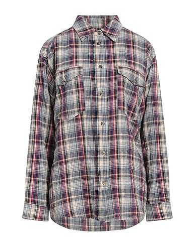 MARANT ÉTOILE Checked shirt Blue 93% Cotton, 7% Linen