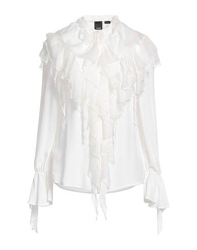 PINKO Solid color shirts & blouses White 76% Acetate, 24% Silk
