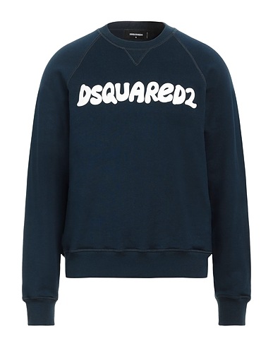 DSQUARED2 Hooded track jacket  Navy blue 100% Cotton, Elastane