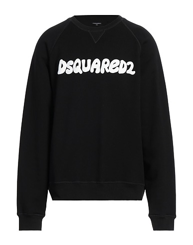 DSQUARED2 Felpa Nero 100% Cotone, Elastan