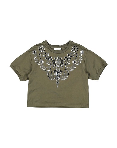 DOLCE&GABBANA T-shirt Military green 100% Cotton, Natural Stone, Resin