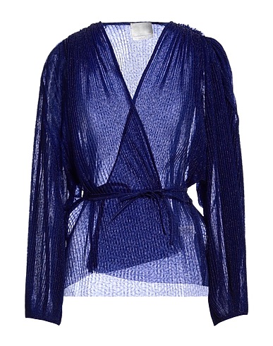 FORTE_FORTE Solid colour shirts & blouses Bright blue 60% Polyester, 40% Metallic Polyester