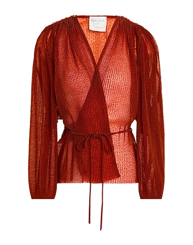 FORTE_FORTE Solid colour shirts & blouses Brick red 60% Polyester, 40% Metallic Polyester