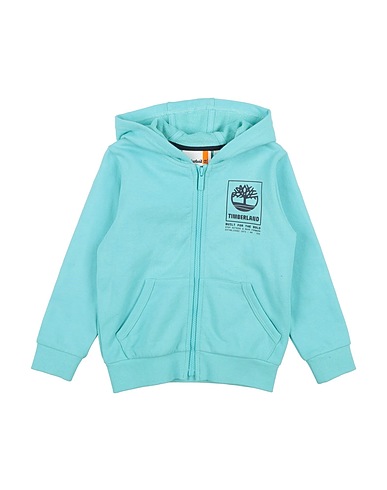 TIMBERLAND Hooded track jacket  Turquoise 78% Cotton, 22% Polyester, Elastane