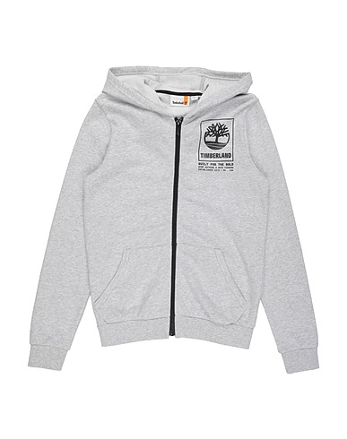 TIMBERLAND Hooded track jacket  Light grey 78% Cotton, 22% Polyester, Elastane