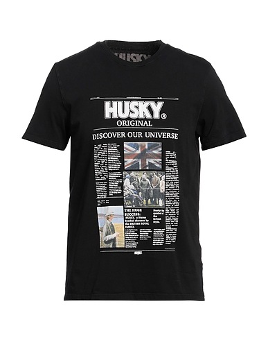 HUSKY T-shirt Black 100% Cotton