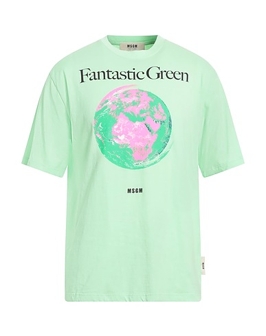 MSGM T-shirt Light green 100% Organic cotton