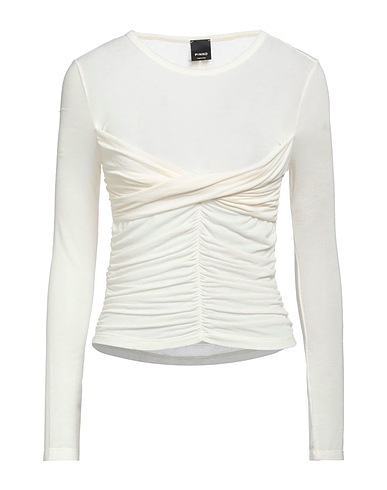 PINKO Top Ivory 66% Viscose, 19% Polyamide, 9% Cashmere, 6% Elastane
