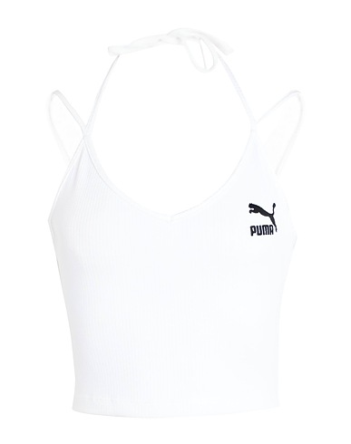 PUMA Top Classics Ribbed Crop Top
 White 58% Cotton, 39% Polyester, 3% Elastane