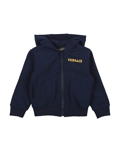 VERSACE YOUNG Sweatshirt Midnight blue 94% Cotton, 6% Elastane, Polyester, Viscose