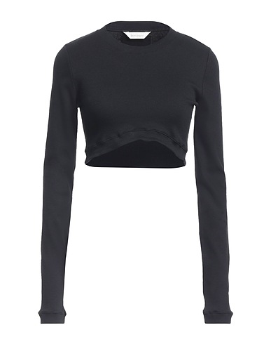 PALM ANGELS Crop top Black 95% Cotton, 5% Elastane, Polyester