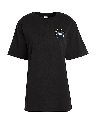 PUMA T-shirt DOWNTOWN Relaxed Graphic Tee
 Nero 100% Cotone