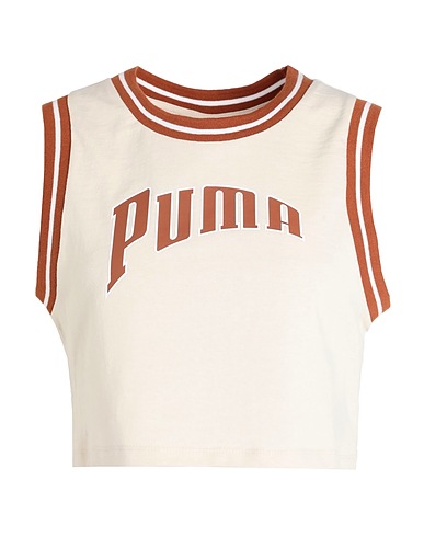 PUMA Top PUMA TEAM FOR THE FANBASE Graphic Cropped Tee
 Cream 100% Cotton