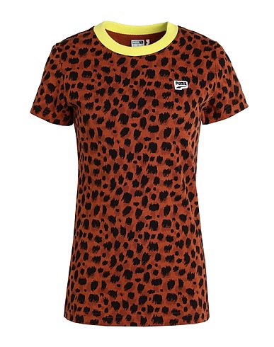 PUMA T-shirt DOWNTOWN Kitten Slim Tee
 Brown 100% Cotton