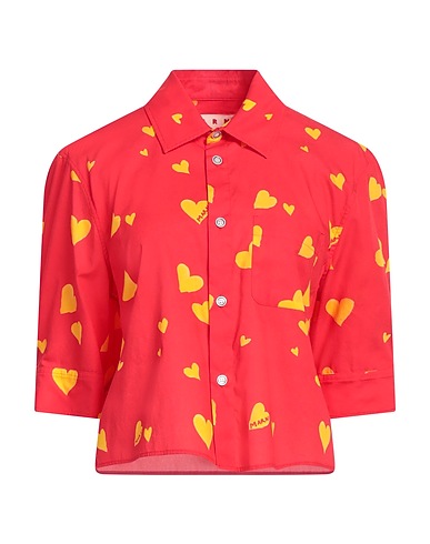 MARNI Patterned shirts & blouses Tomato red 100% Cotton