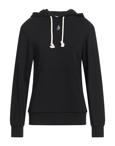 JW ANDERSON Hooded track jacket  Black 90% Cotton, 10% Silk, Elastane