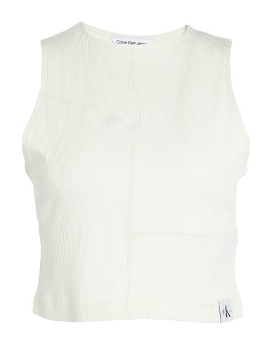 CALVIN KLEIN JEANS Canotta Off white 96% Cotone, 4% Elastan
