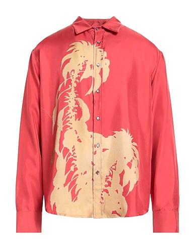 PIERRE-LOUIS MASCIA Patterned shirt Coral 100% Silk
