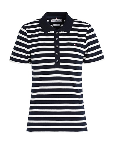 TOMMY HILFIGER Polo shirt Midnight blue 97% Cotton, 3% Elastane