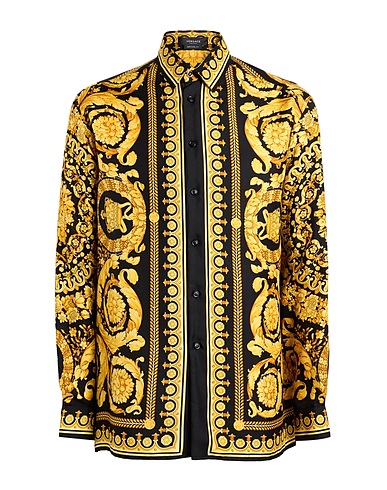VERSACE Chemise fantaisie Noir 100% Soie