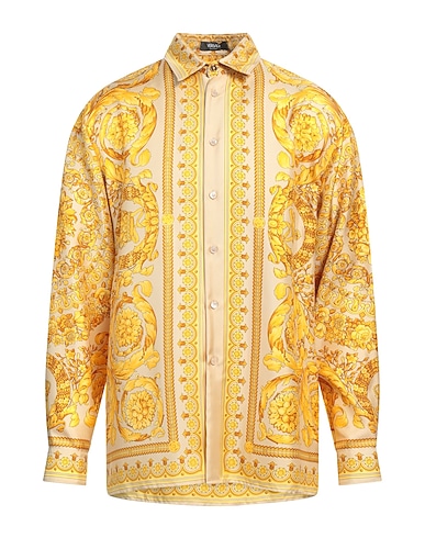 VERSACE Patterned shirt Beige 100% Silk
